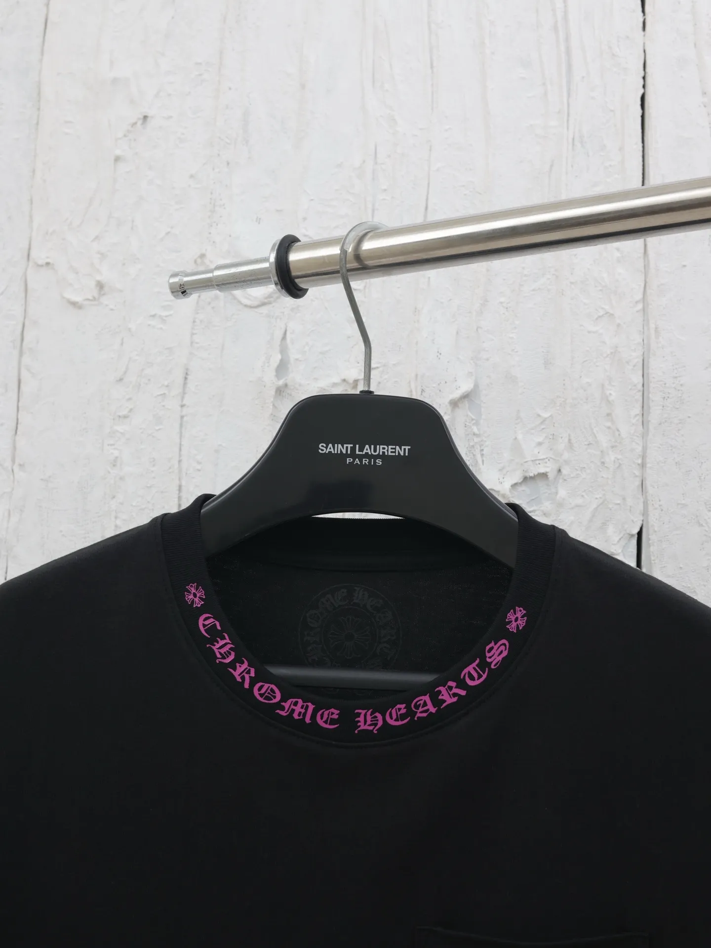 🅿️280 Chrome Hearts*/Chrome Hearts 25 new style Sanskrit letter printed short-sleeved T-shirt with collar Size: S/M/L